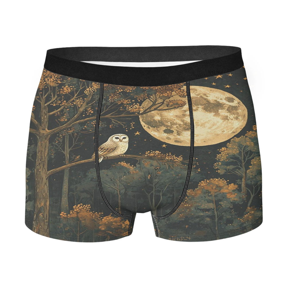 Moody Full Moon Night Owl Men'S Boxer Briefs