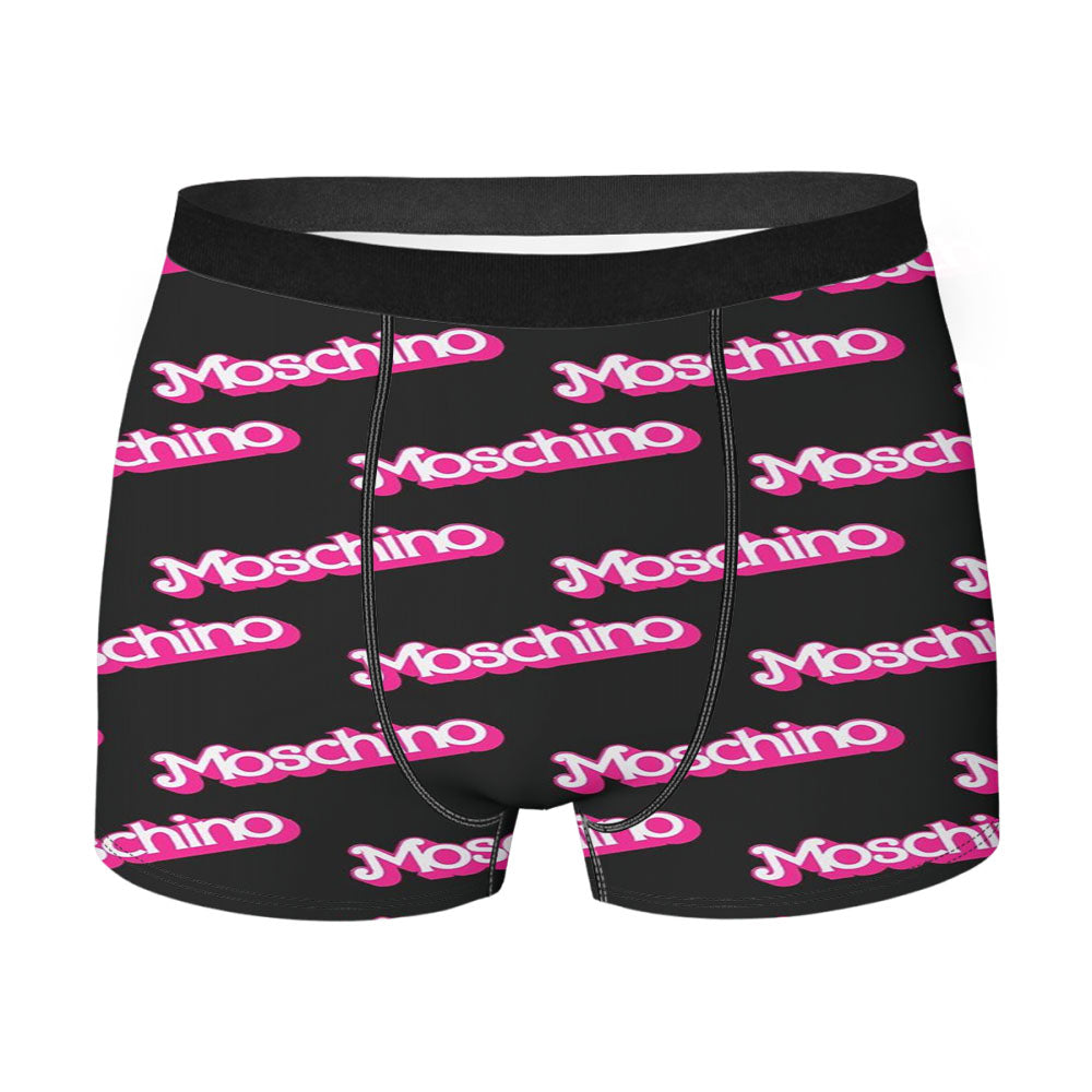 Moschino Pattern Pink In Black Men'S Boxer Briefs