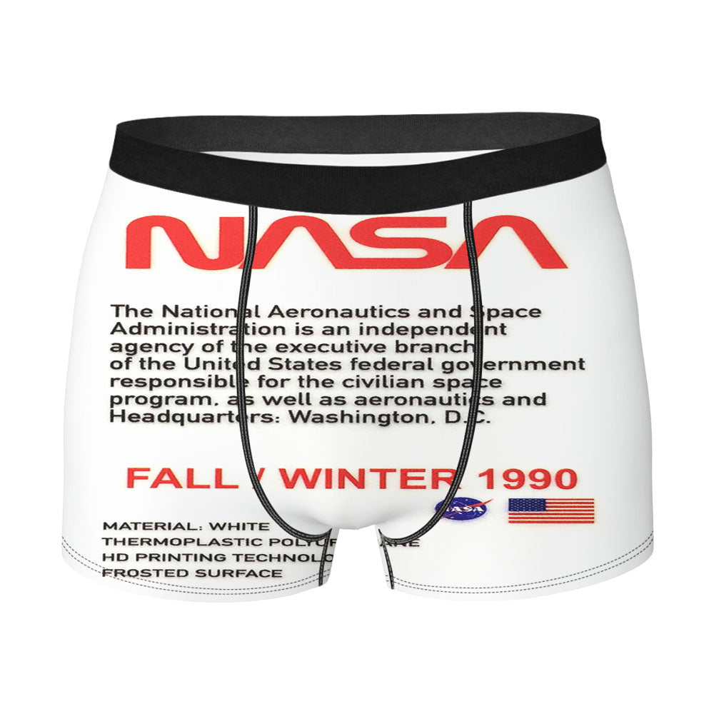 Nasa Quotes On White Men'S Boxer Briefs