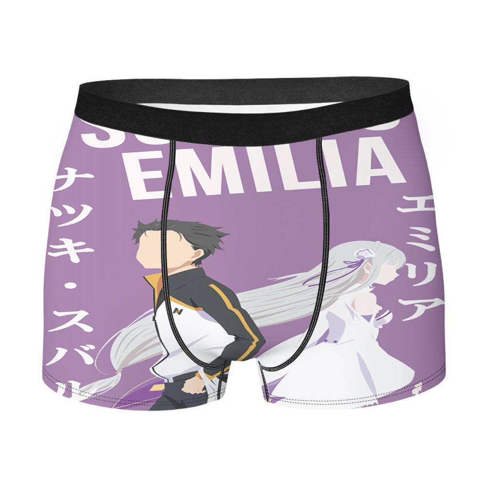 Natsuki Subaru Emilia Re-Zero Anime Men'S Boxer Briefs