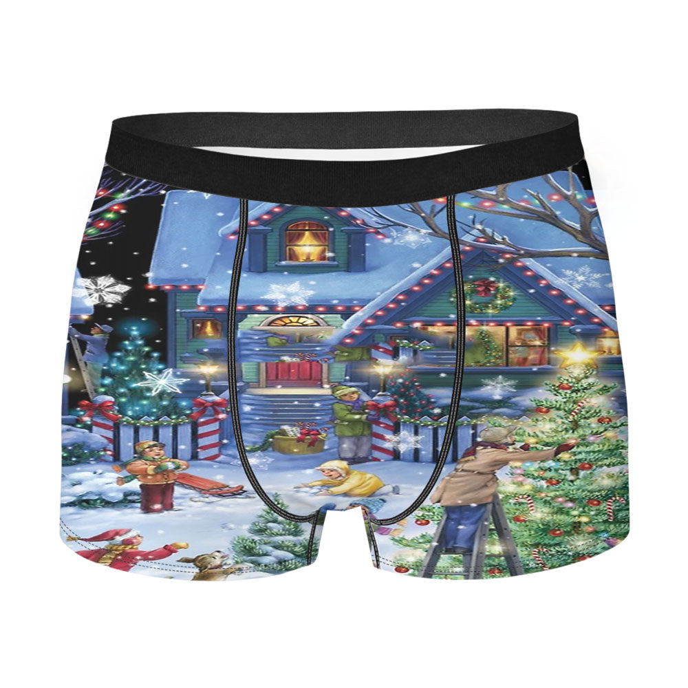 Neighborhood Christmas Decorating Men'S Boxer Briefs