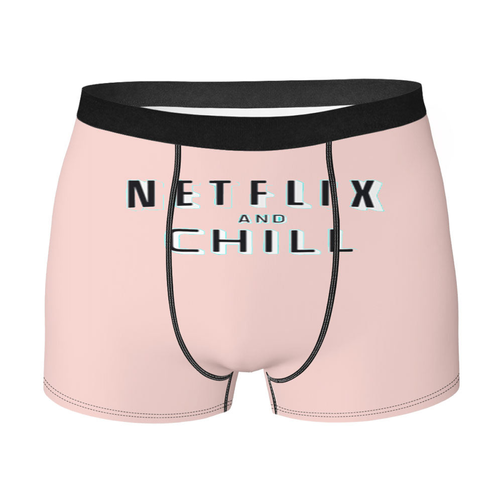Netflix And Chill Pink Men'S Boxer Briefs