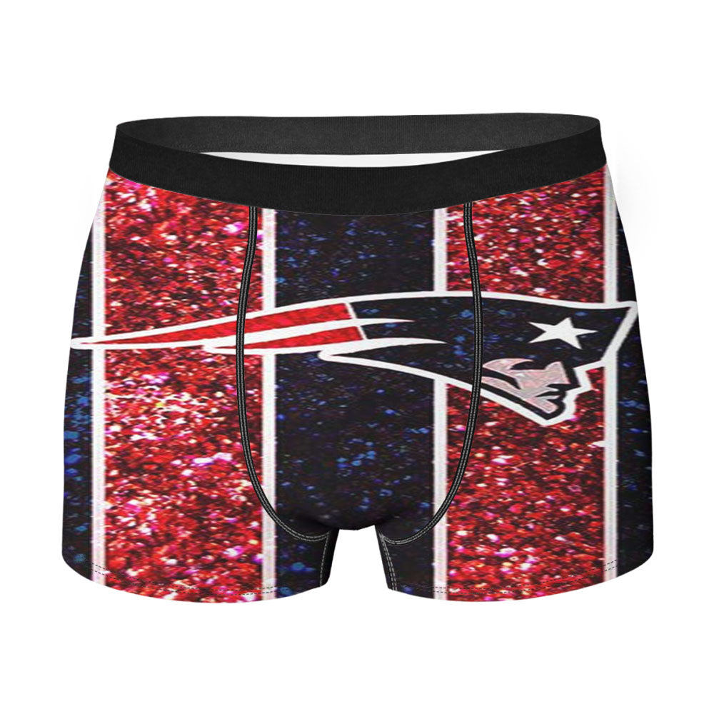 New England Patriots Nfl Logo Glitter Men'S Boxer Briefs