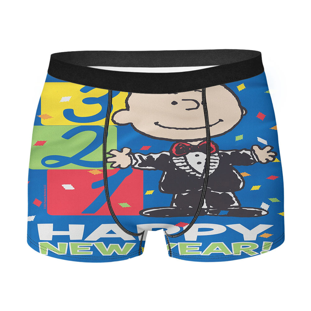 New Years Charlie Brown Men'S Boxer Briefs