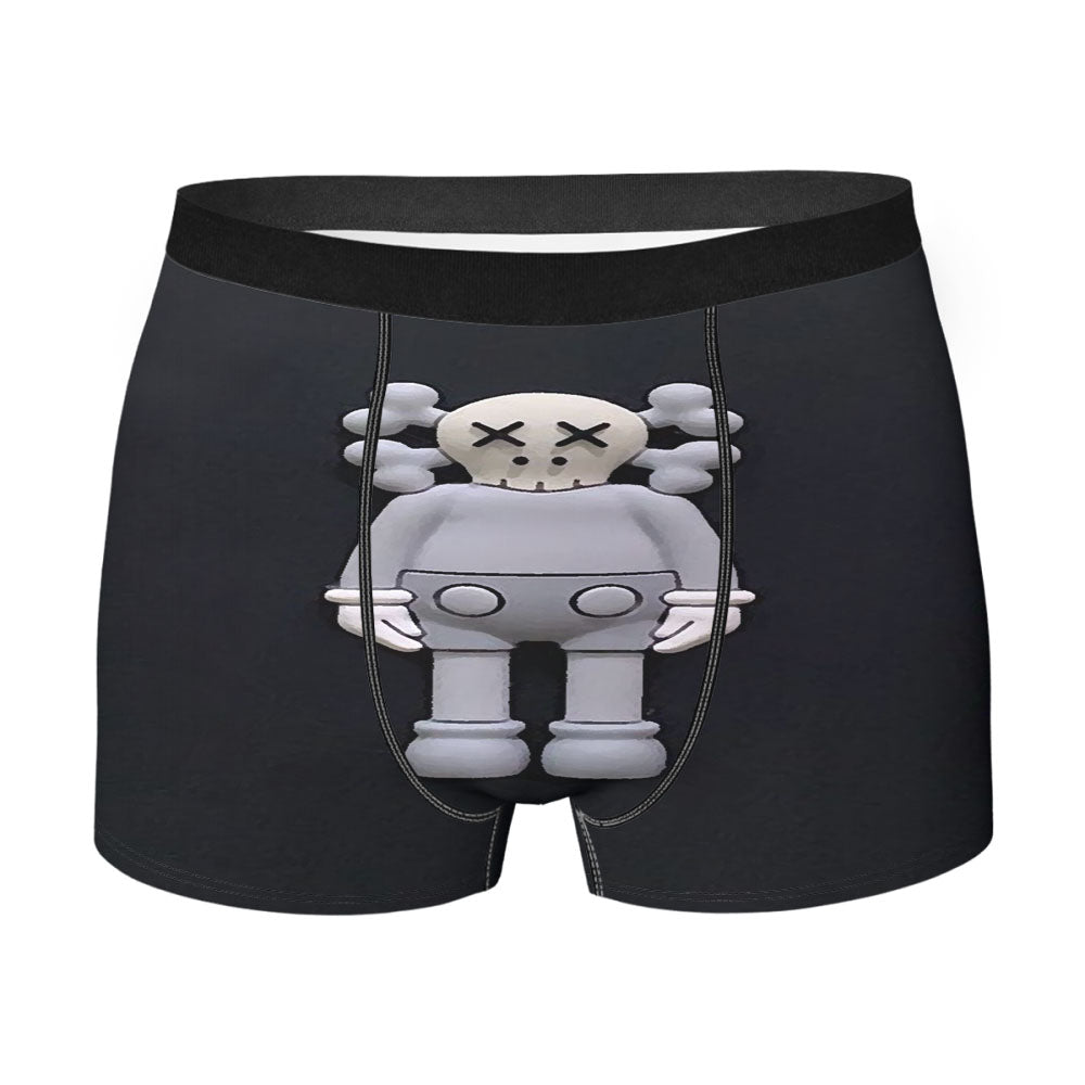 New York Kaws Gray On Black Men'S Boxer Briefs