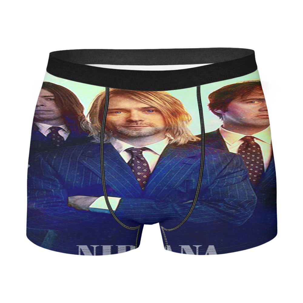 Nirvana Kurt Cobain And Personils Men'S Boxer Briefs