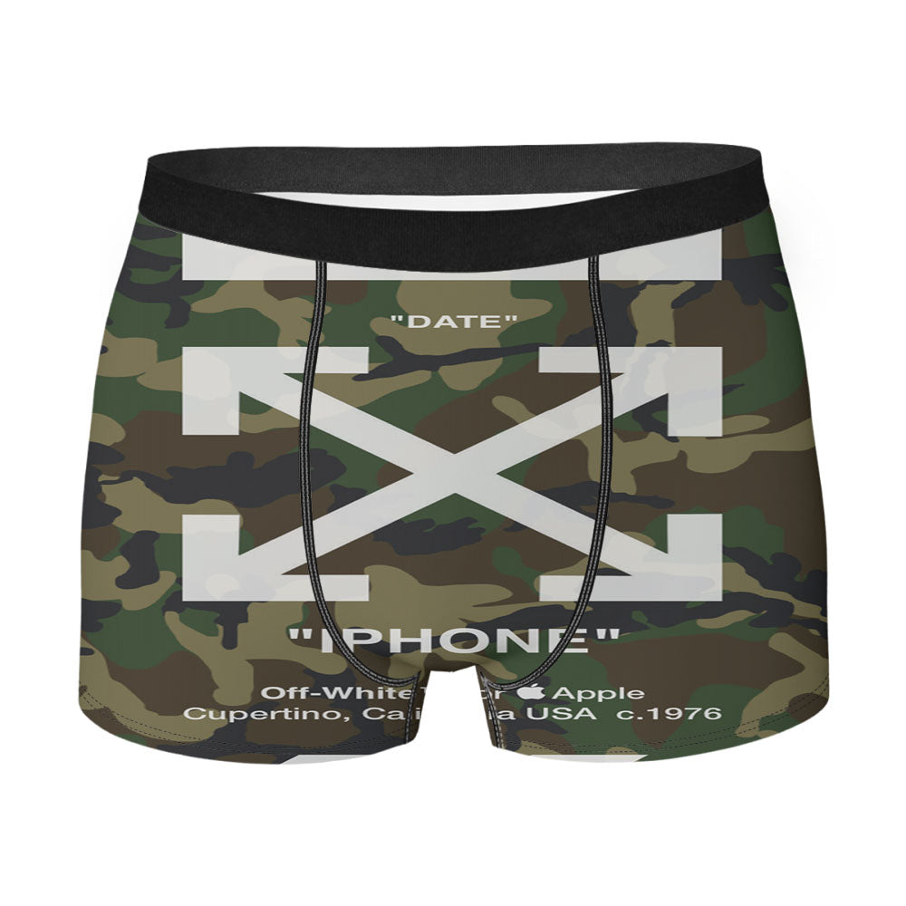 Off White Camouflage Background Men'S Boxer Briefs
