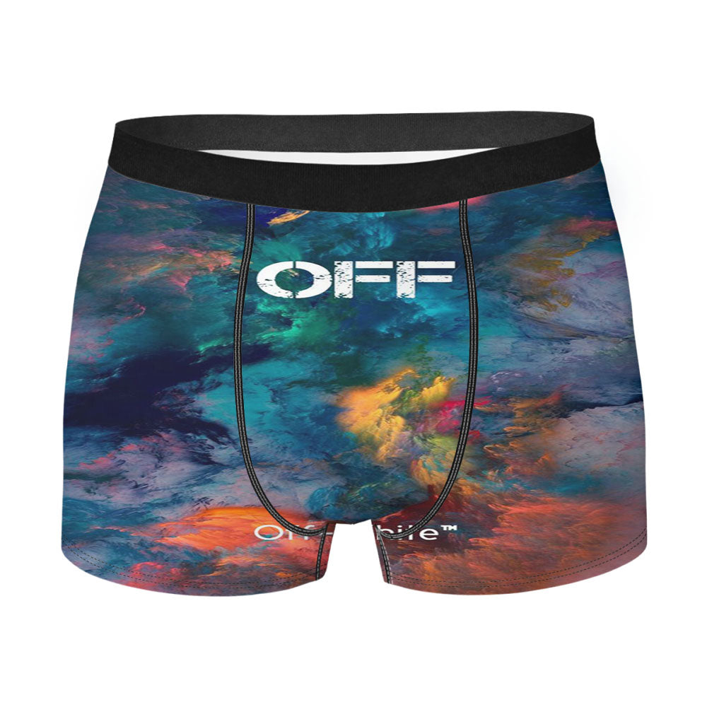 Off White Colorful Smoke Men'S Boxer Briefs