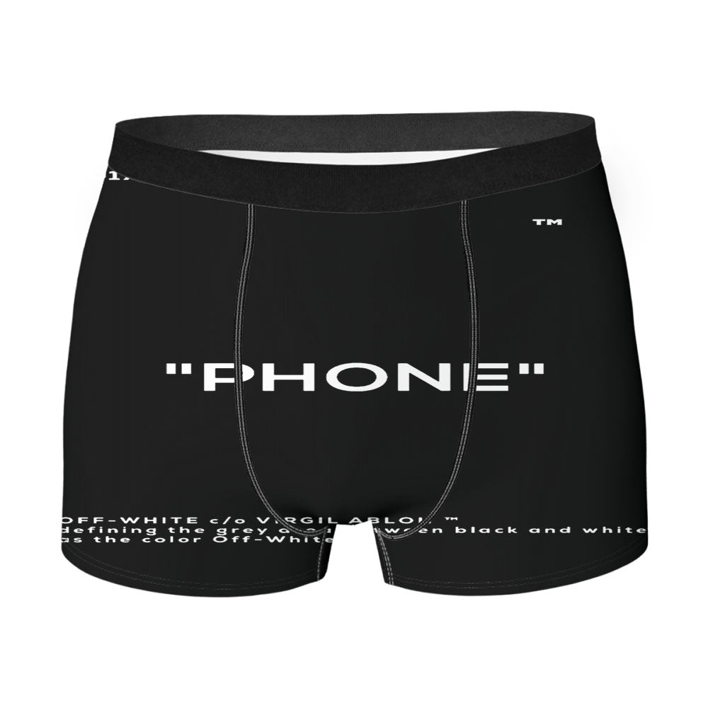 Off White Phone Men'S Boxer Briefs