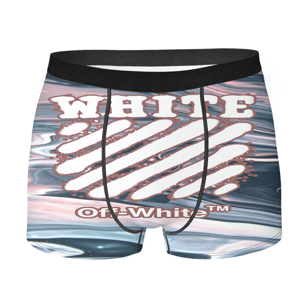 Off White Spray Marble Men'S Boxer Briefs