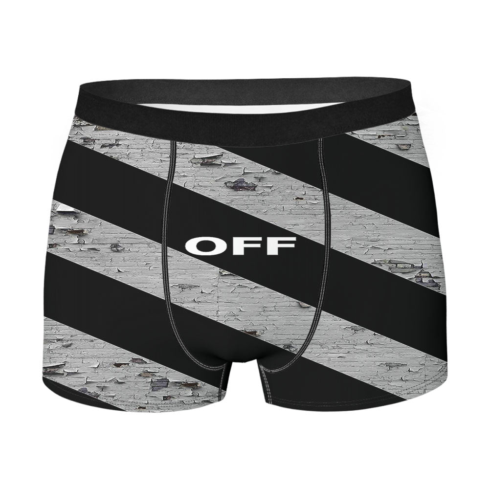 Off White Striped Brick Men'S Boxer Briefs