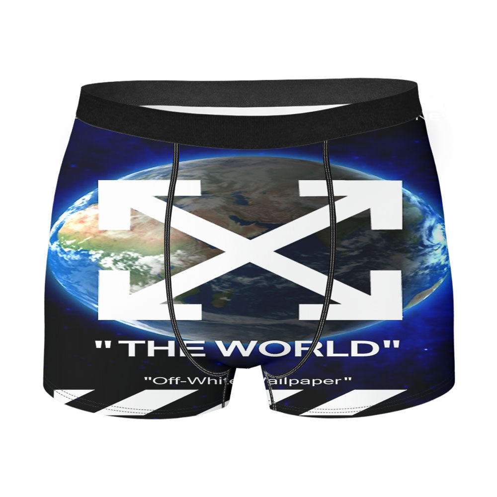 Off White The World Back Men'S Boxer Briefs
