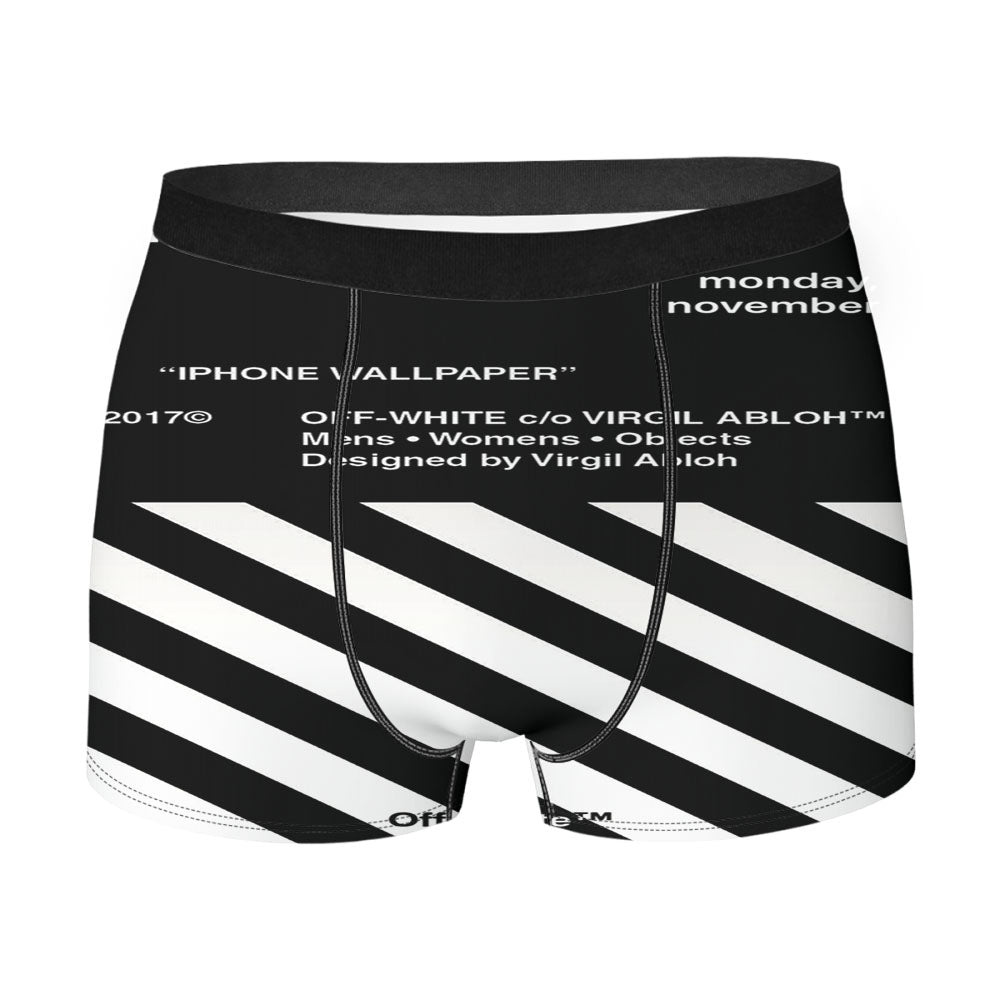 Off White Virgil Abloh Eight Nine Stripe Black Men'S Boxer Briefs