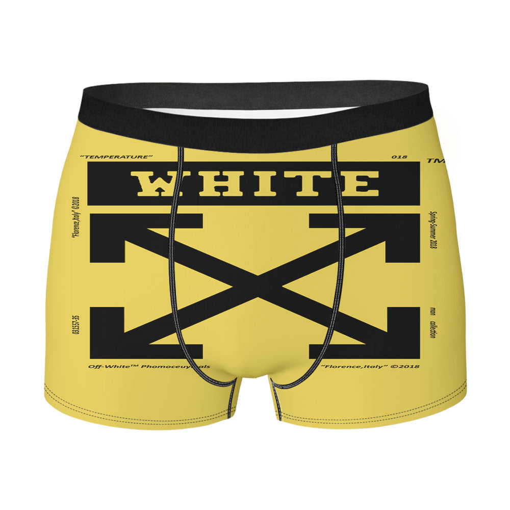 Off White Yellow Men'S Boxer Briefs