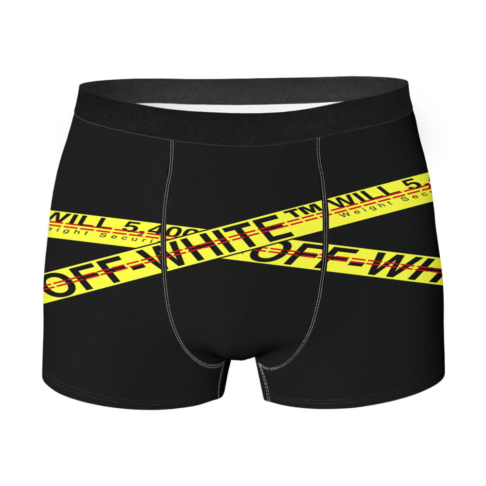 Off White Yellow Weight Security Men'S Boxer Briefs