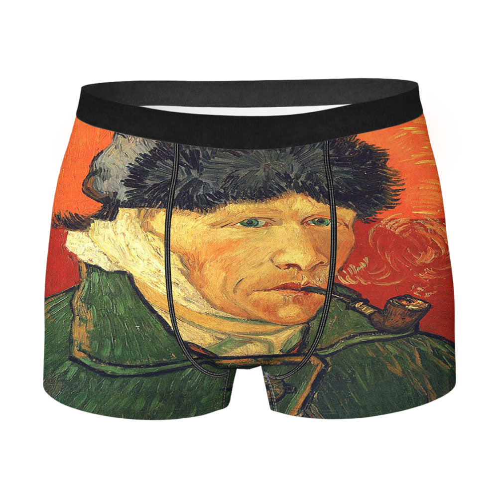 Old Man With Bandaged Ear Smoking Painting Vincent Van Gogh Men'S Boxer Briefs