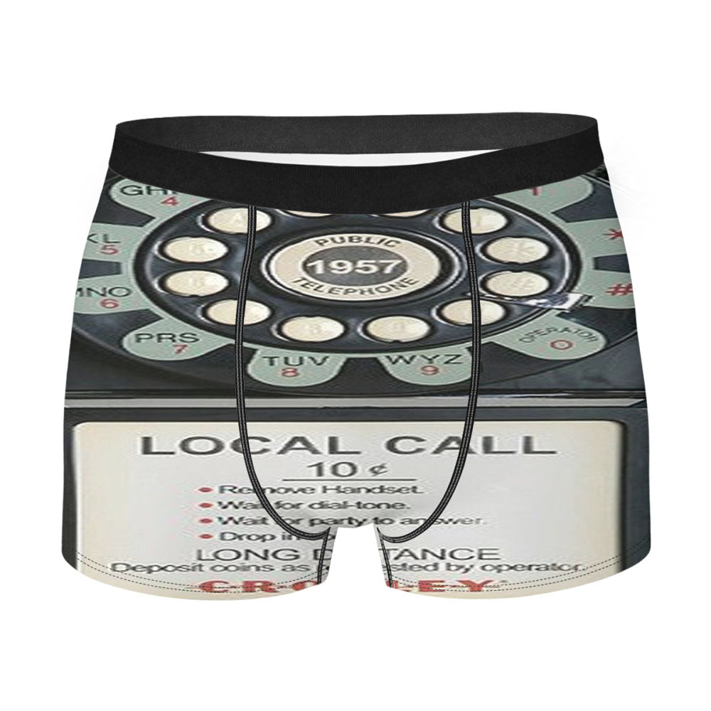 Old Payphone Retro Men'S Boxer Briefs