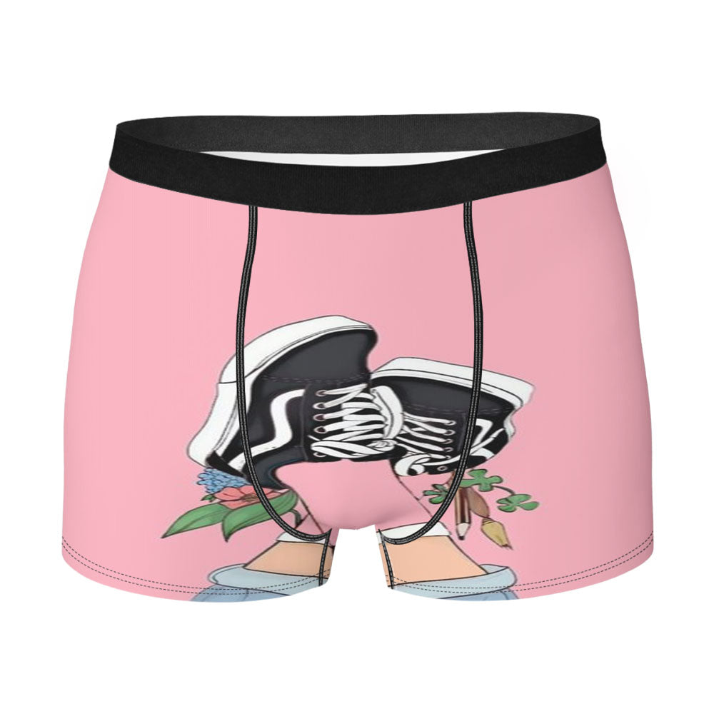 Old Skool Vans Shoes Pink Socks Flower Art Men'S Boxer Briefs