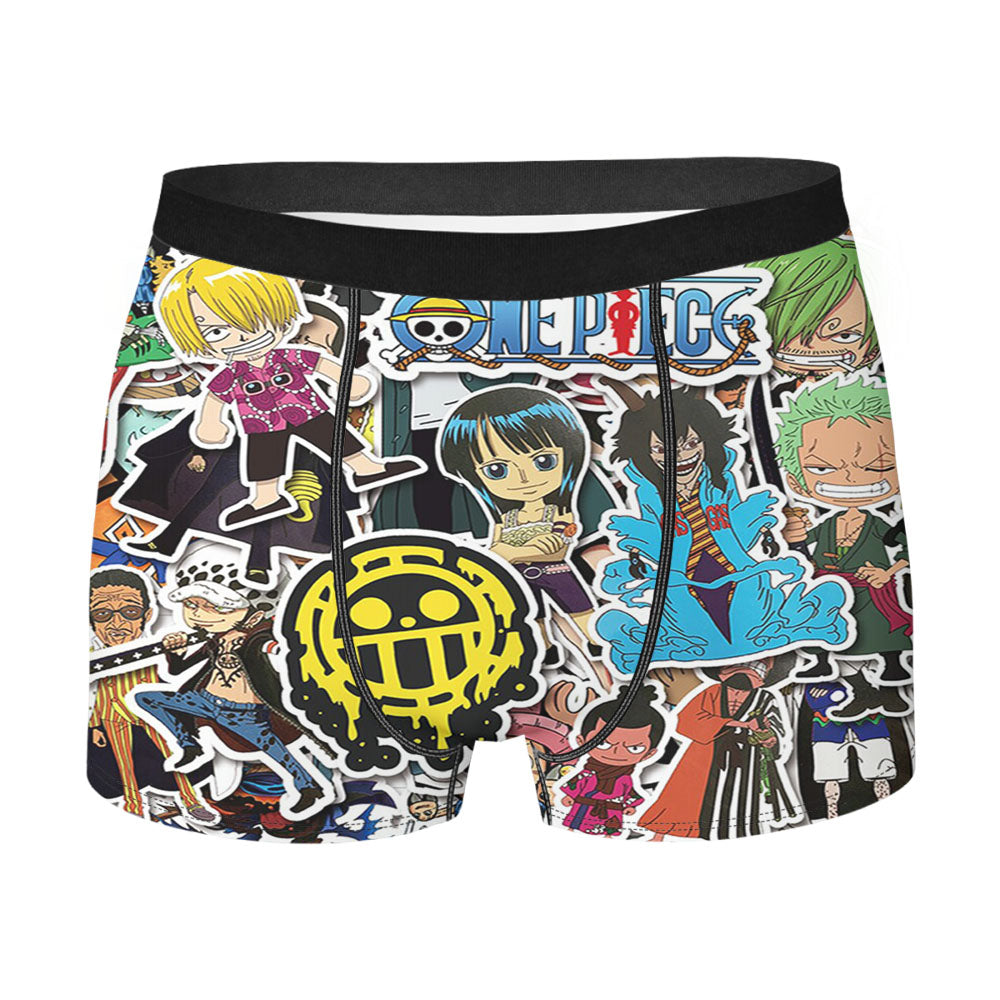One Piece Anime All Characters Title Sticker Men'S Boxer Briefs