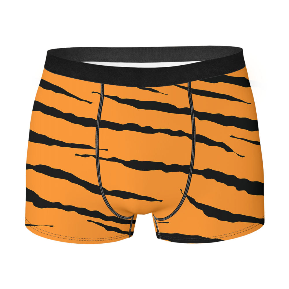 Orange Black Tiger Skin Texture Nature Pattern Men'S Boxer Briefs