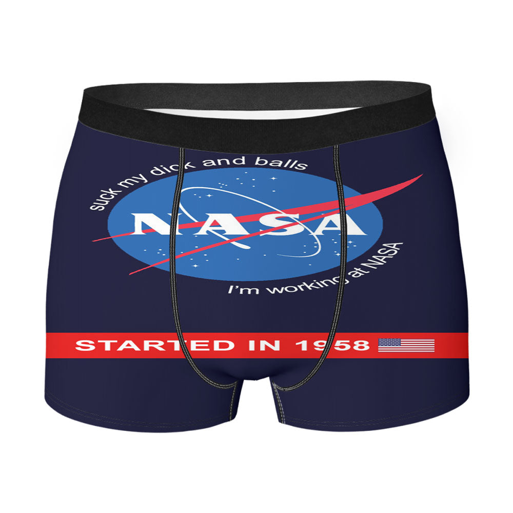 Outer Space And Satellite Working At Nasa Men'S Boxer Briefs