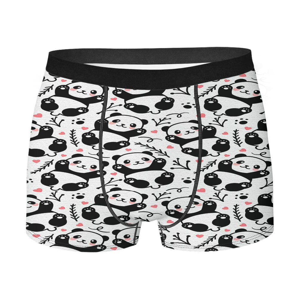 Panda Love And Cute Pattern Men'S Boxer Briefs