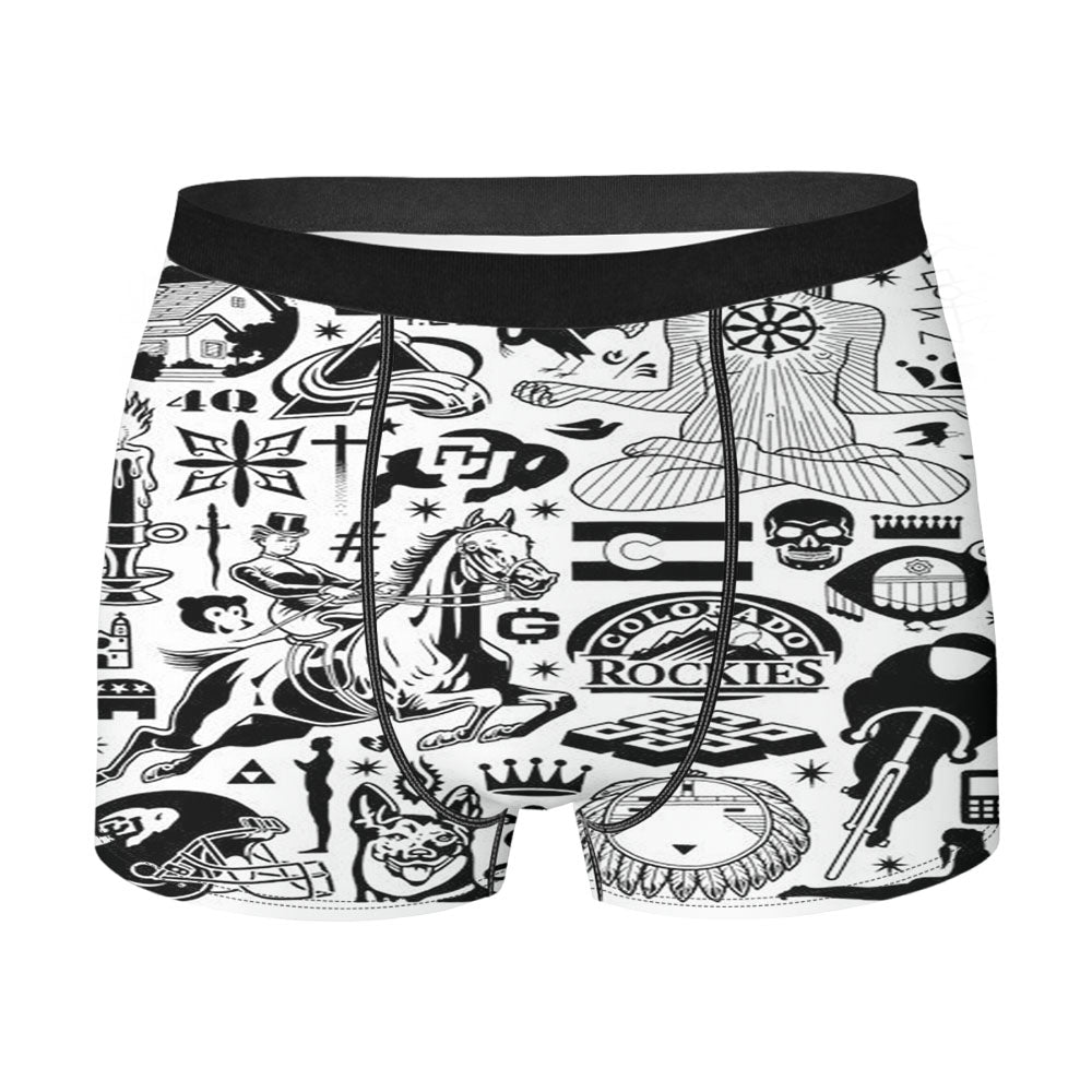 Pattern Black Tattoo Medicine Style Men'S Boxer Briefs