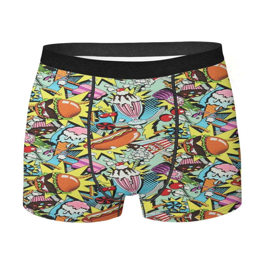 Pattern Candle Pop Burger Men'S Boxer Briefs