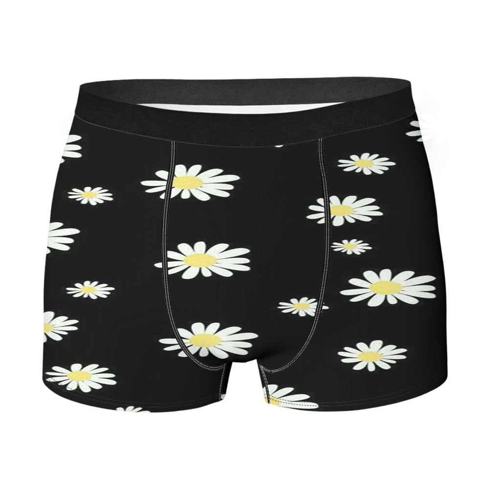 Pattern Flowers In Black Background Men'S Boxer Briefs