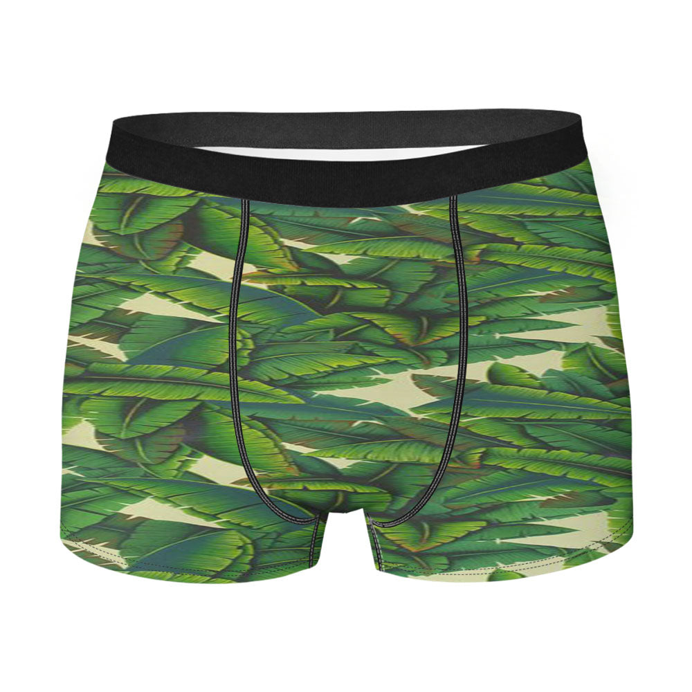 Pattern Green White Men'S Boxer Briefs