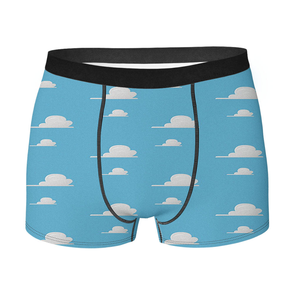 Pattern Of Toy Story Sky Blue Clouds Men'S Boxer Briefs