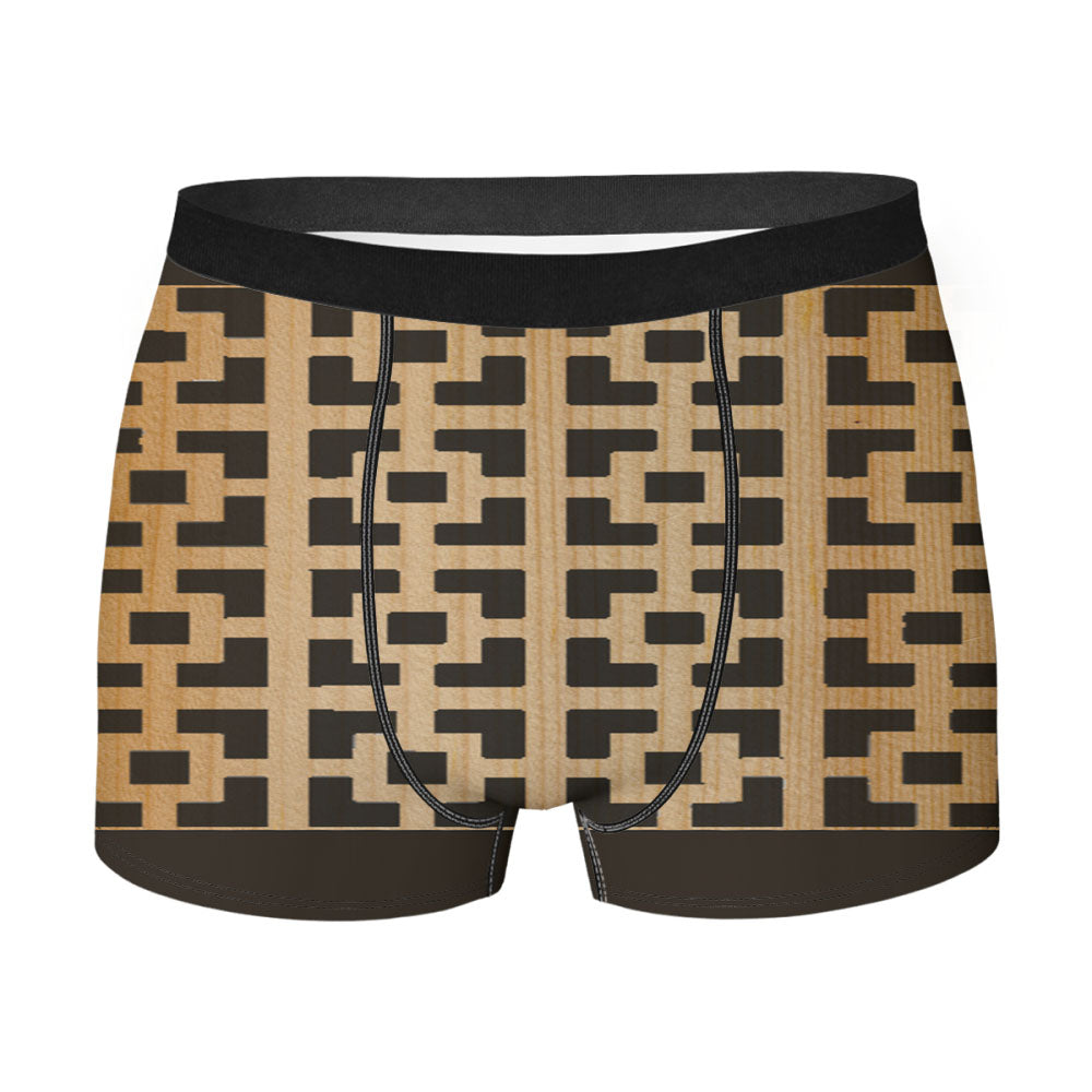 Pattern Wood Men'S Boxer Briefs