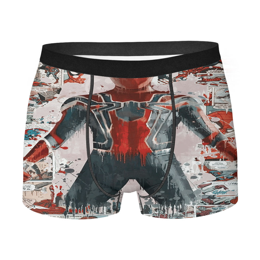 Peter Spiderman Comic Painting Artwork Wallpaper Men'S Boxer Briefs