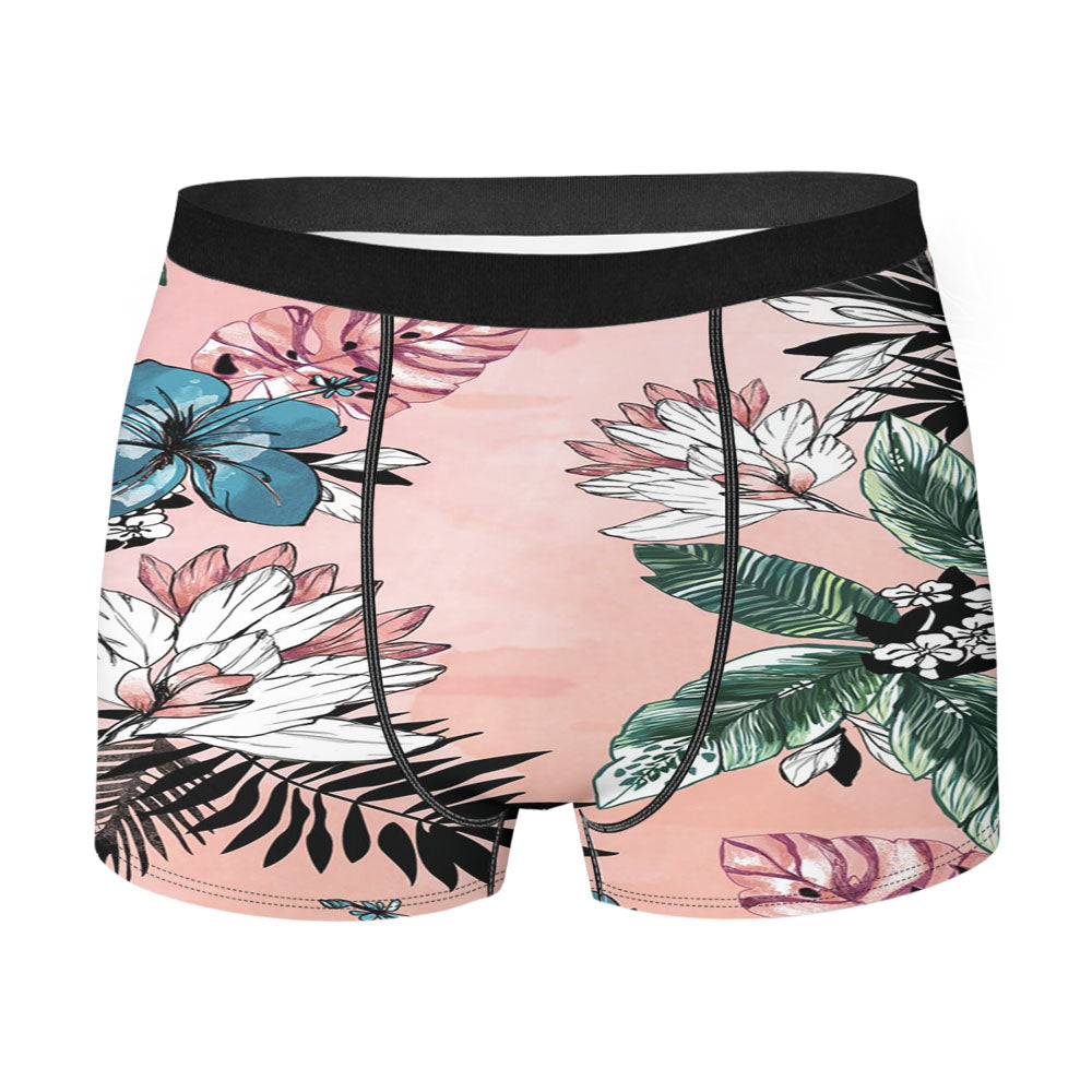 Pink Beach Flower Men'S Boxer Briefs