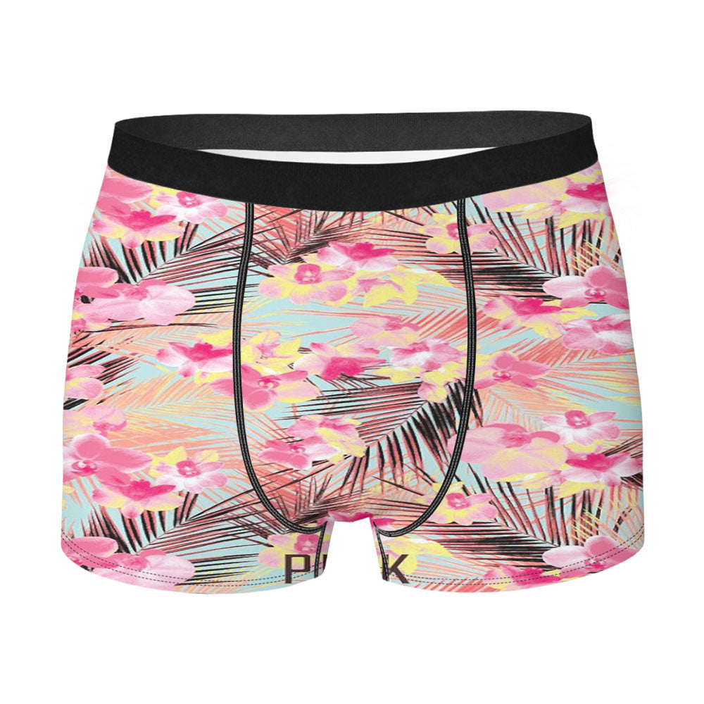 Pink Flower Wallpaper Men'S Boxer Briefs