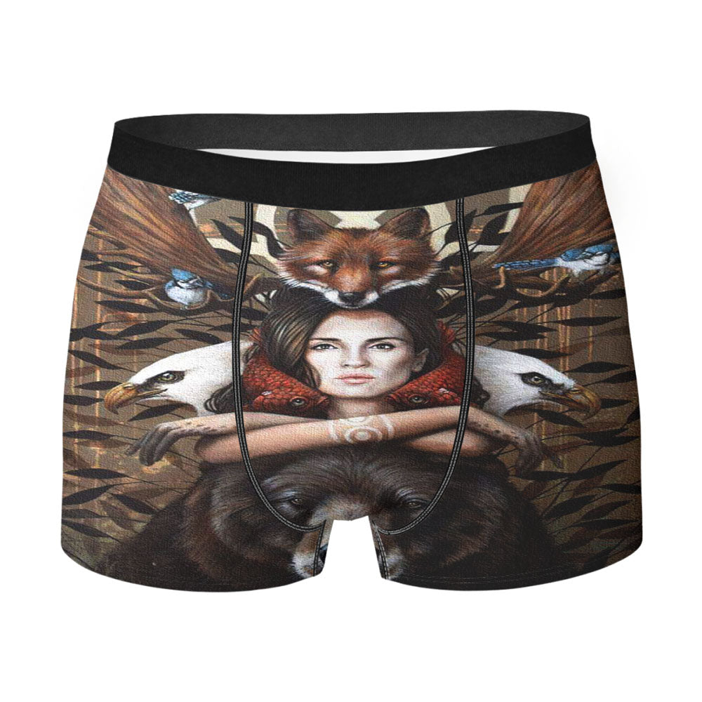 Princess Mononoke Illustration Canvas Men'S Boxer Briefs