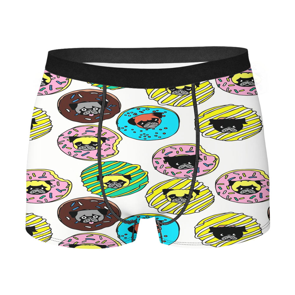 Pug Donuts Pattern Men'S Boxer Briefs