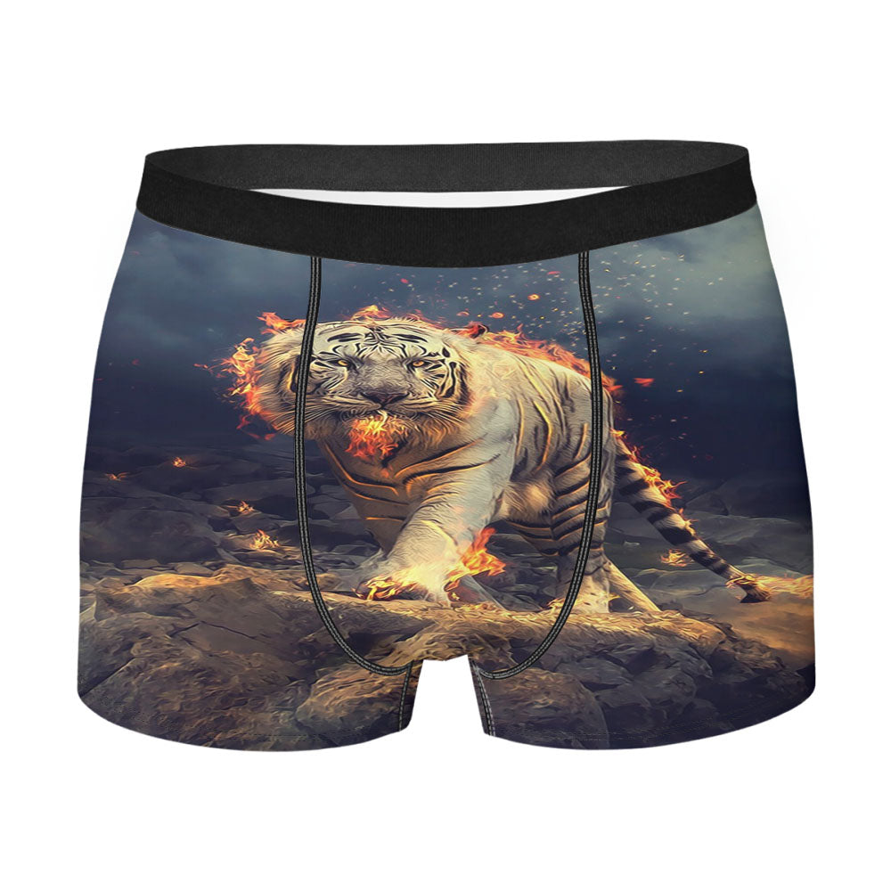 Raging White Tiger Men'S Boxer Briefs