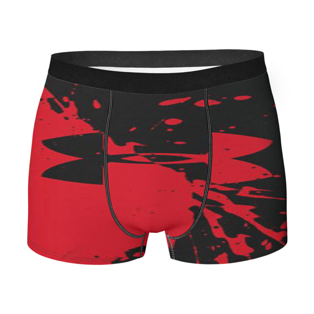 Red Black Under Armour Swoosh Men'S Boxer Briefs