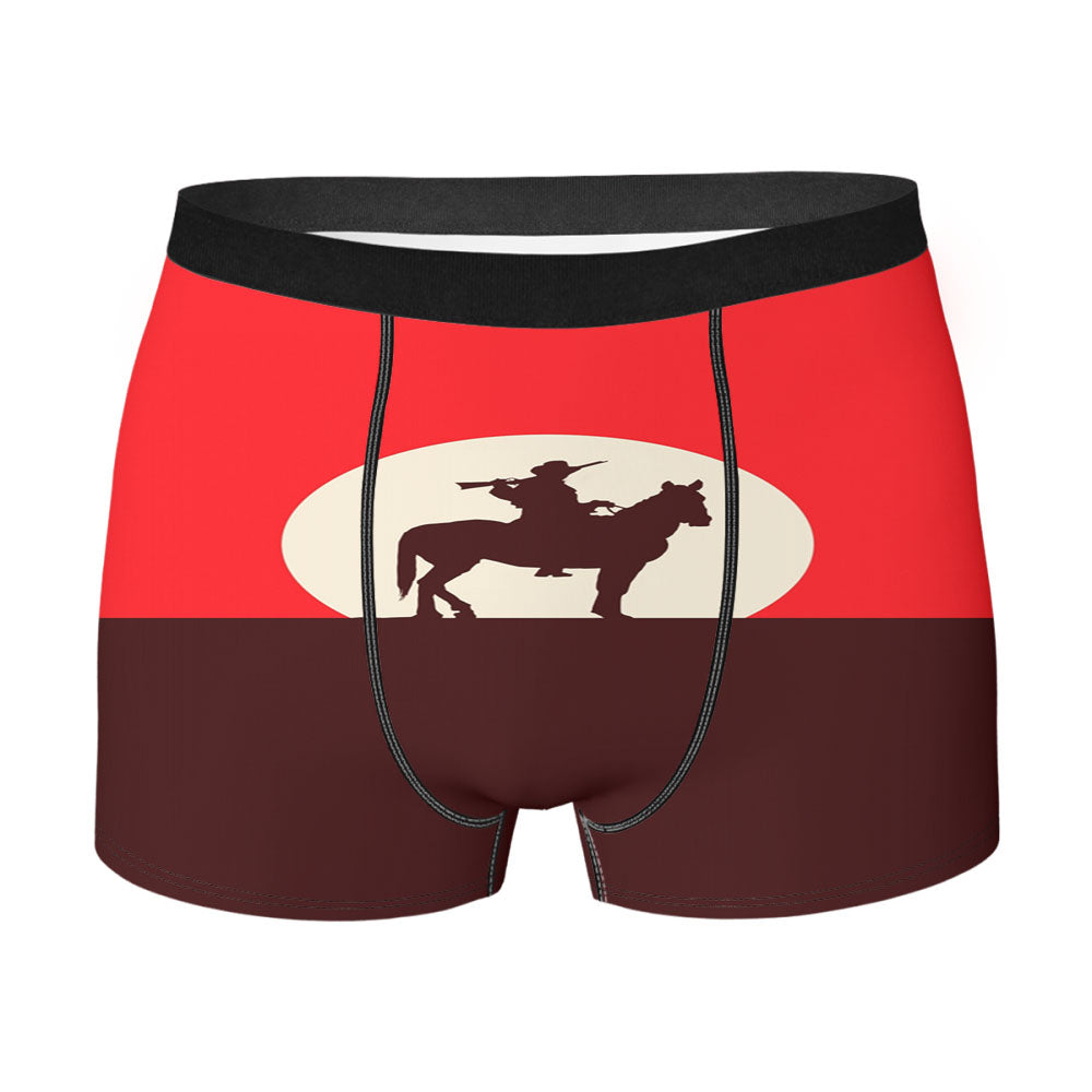 Red Dead Redemption  Sunset Silhouette Cowboy And H Men'S Boxer Briefs