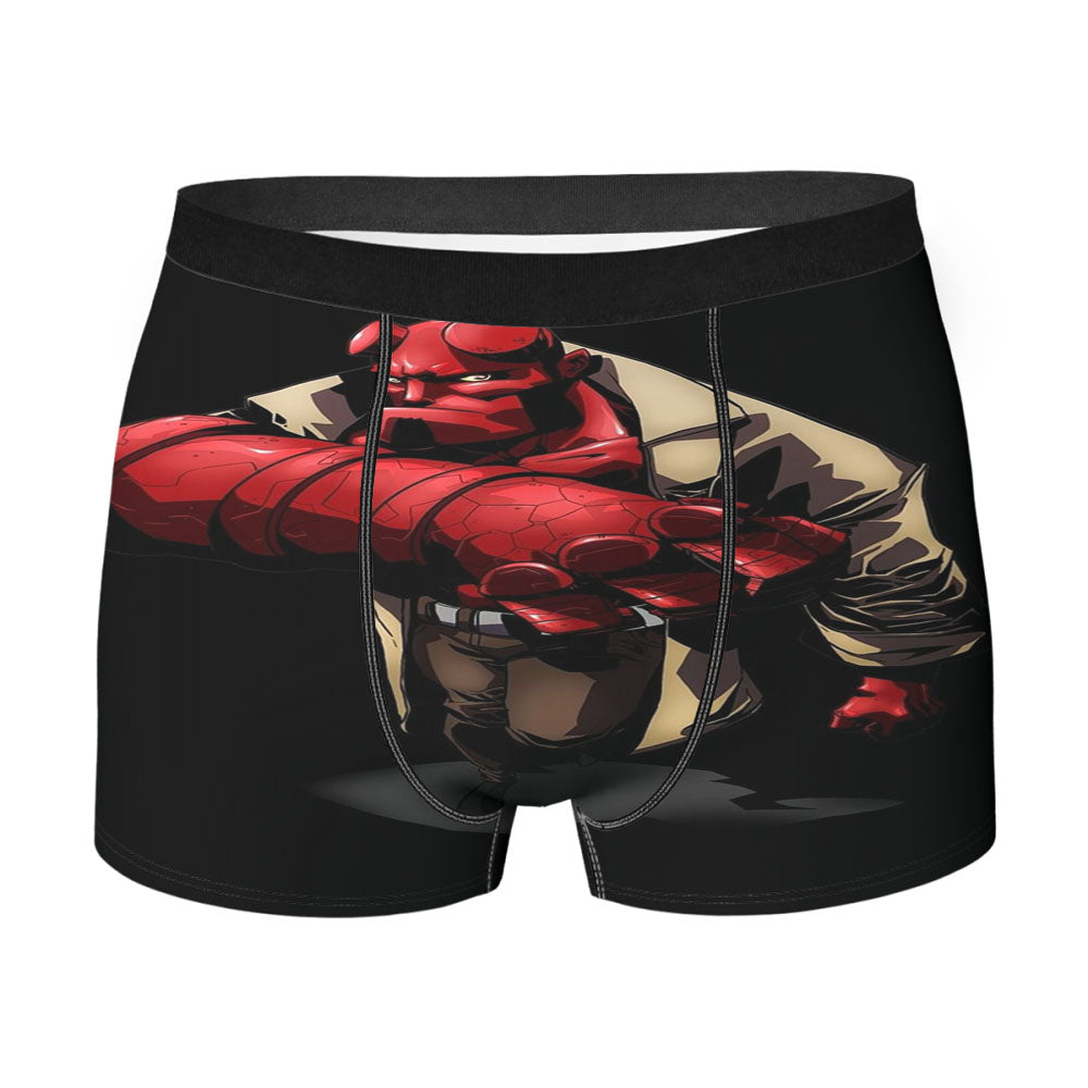 Red Hellboy In Black Men'S Boxer Briefs