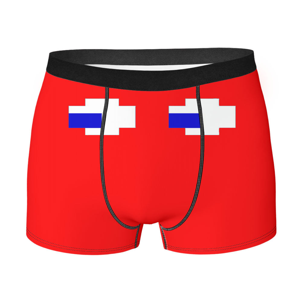 Red Pacman Inspired Men'S Boxer Briefs
