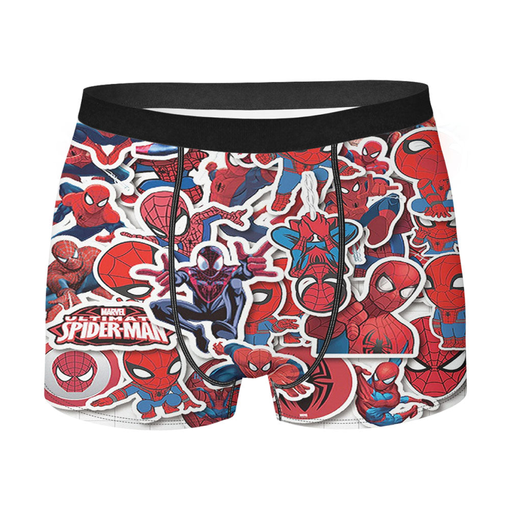 Red Spiderman Cartoon Movie Comic Sticker Collection Men'S Boxer Briefs