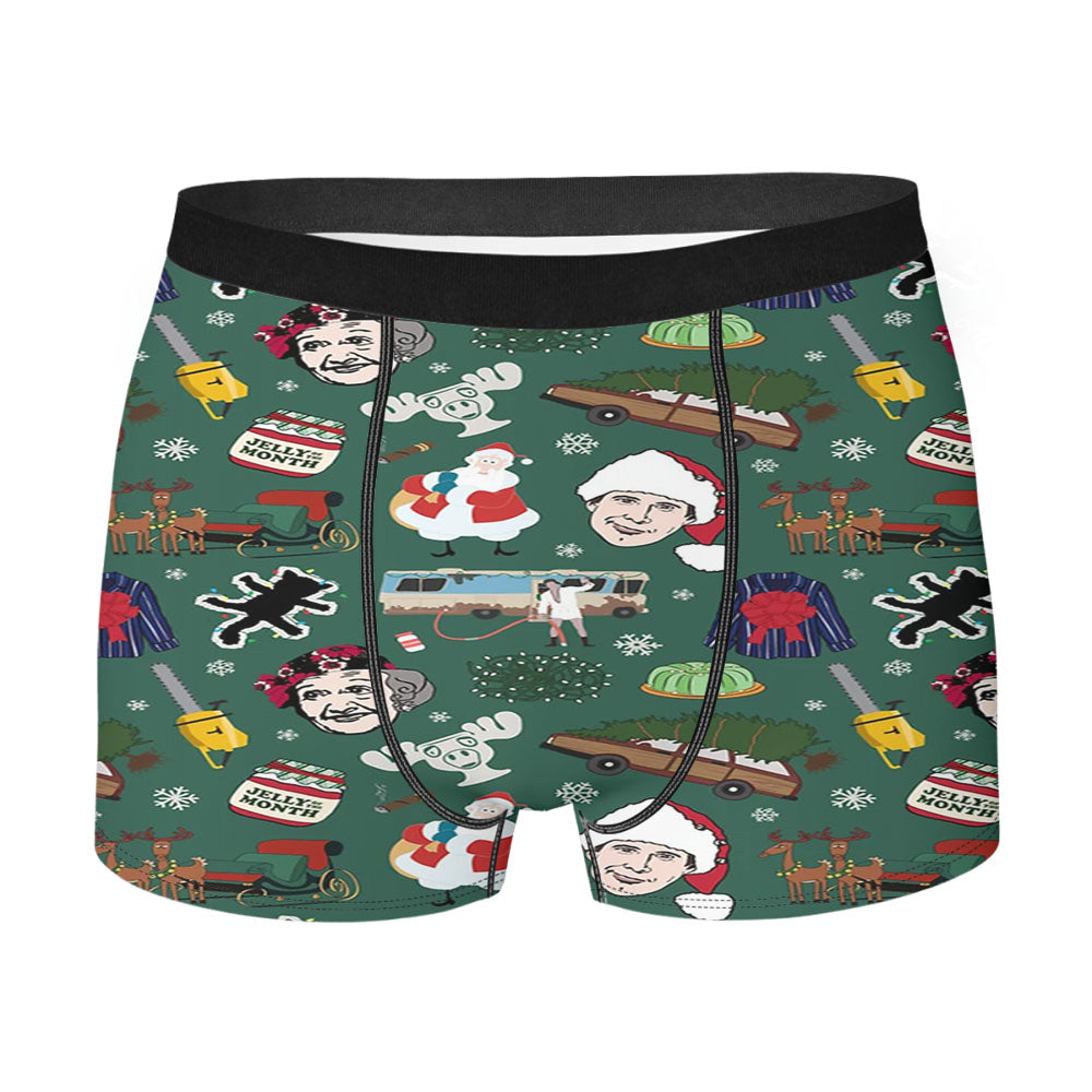 Retro Vintage Family Holiday Green Christmas Vacation Men'S Boxer Briefs