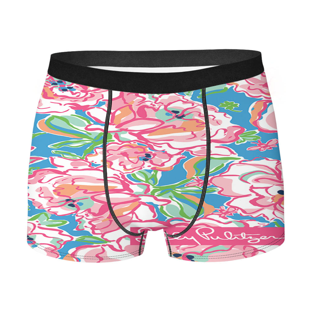 Rose Pattern Lilly Pulitzer Men'S Boxer Briefs
