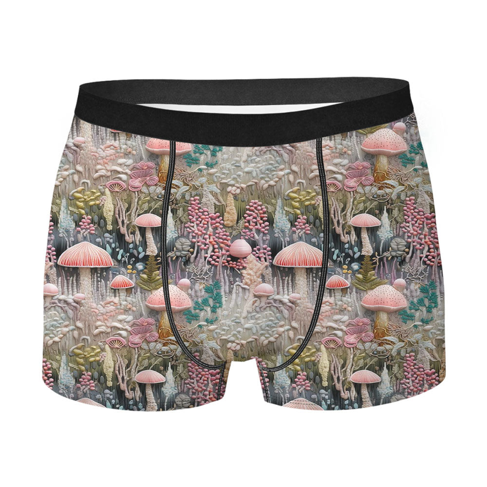 Sage Green Blue Mushroom Men'S Boxer Briefs