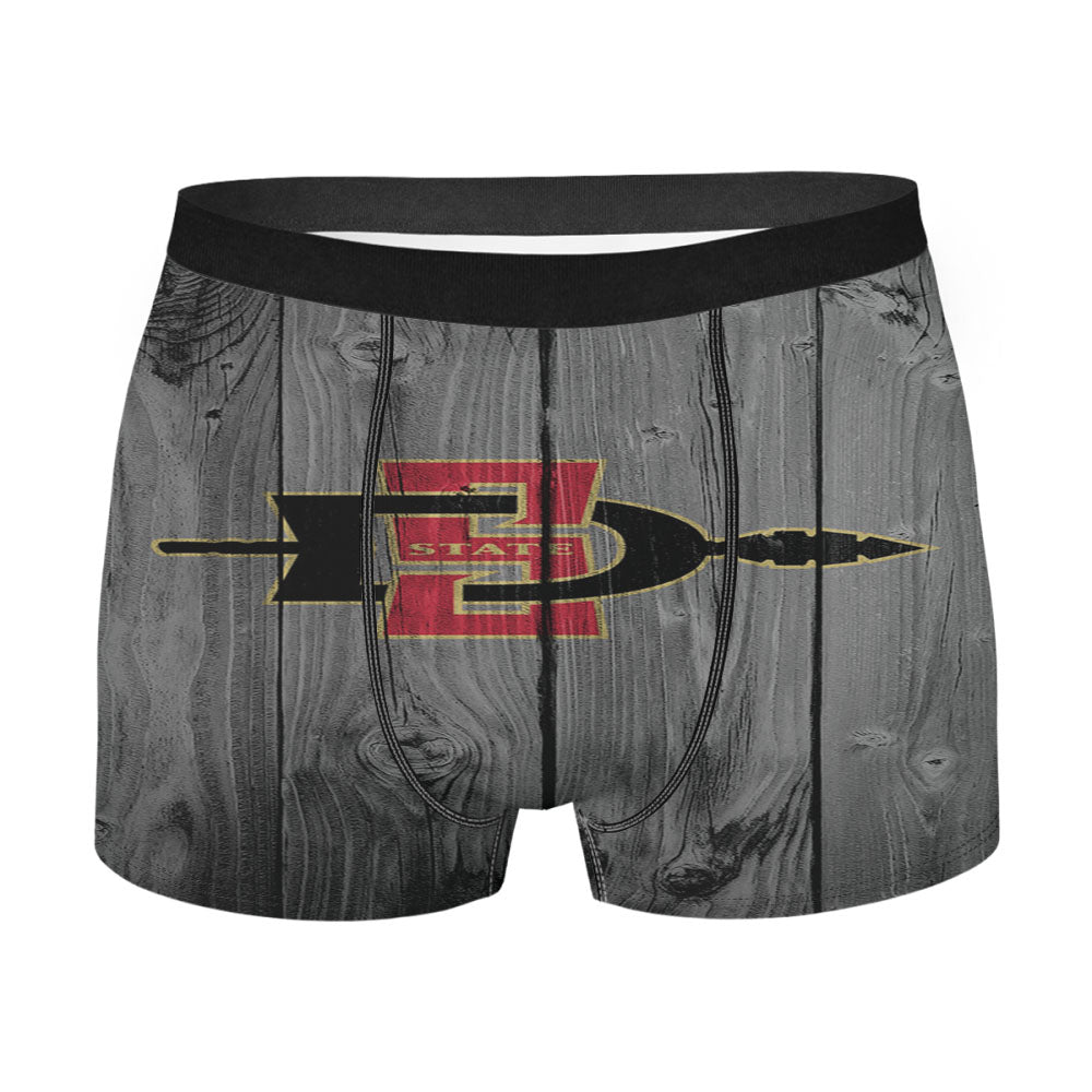 San Diego State Aztecs Logo Dark Wood Wallpaper Men'S Boxer Briefs