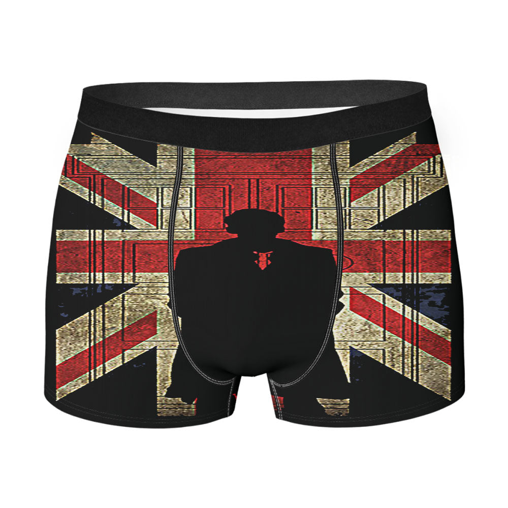 Shin Chan Action Kamen Shiro Pattern Men's Boxer Briefs
