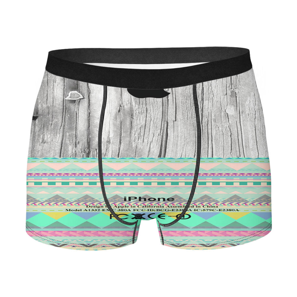 Skin Aztec Geometric On Wood Men's Boxer Briefs