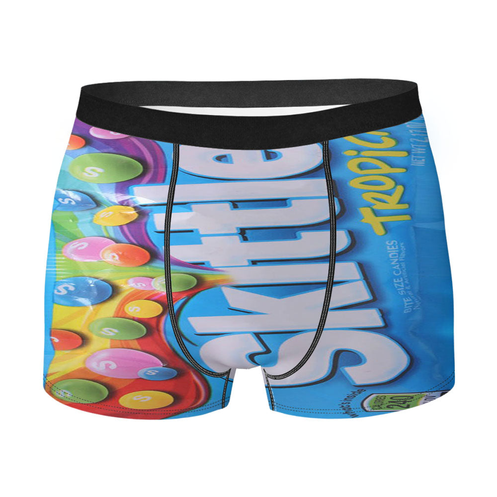 Skull Rose Pattern Vintage Men's Boxer Briefs